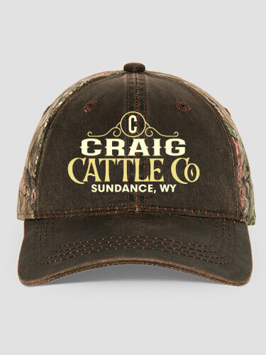 Cattle Company Brown/Camo Embroidered 2-Tone Camo Hat