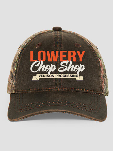 Chop Shop Brown/Camo Embroidered 2-Tone Camo Hat