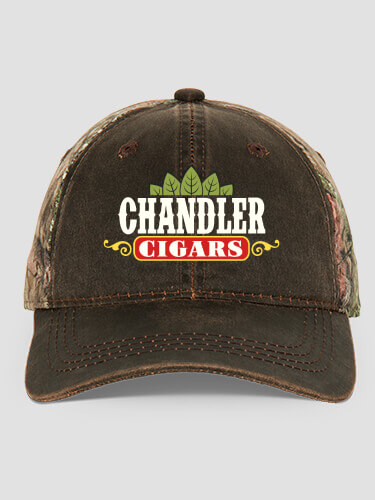 Cigars Brown/Camo Embroidered 2-Tone Camo Hat