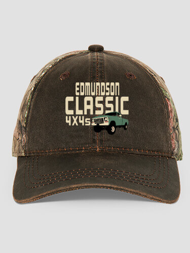 Classic 4X4s Brown/Camo Embroidered 2-Tone Camo Hat
