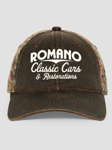 Classic Cars II Brown/Camo Embroidered 2-Tone Camo Hat