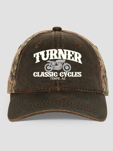 Classic Cycles Brown/Camo Embroidered 2-Tone Camo Hat