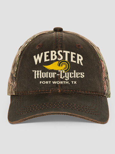 Classic Motorcycles Brown/Camo Embroidered 2-Tone Camo Hat