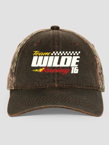 Classic Racing Team Brown/Camo Embroidered 2-Tone Camo Hat
