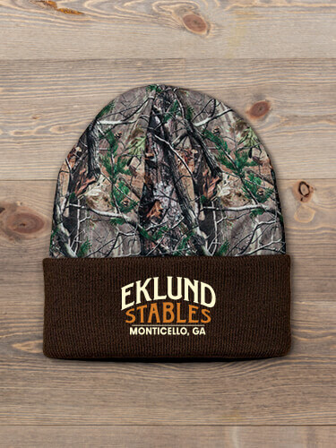 Classic Stables Brown/Camo Embroidered 2-Tone Camo Cuffed Beanie