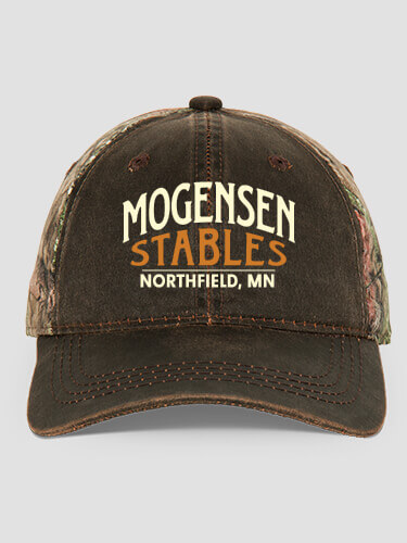 Classic Stables Brown/Camo Embroidered 2-Tone Camo Hat