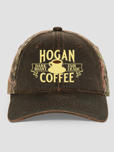 Coffee Brown/Camo Embroidered 2-Tone Camo Hat