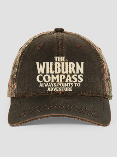Compass Brown/Camo Embroidered 2-Tone Camo Hat