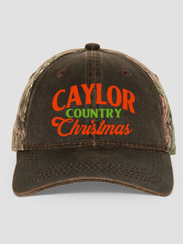 Country Christmas Brown/Camo Embroidered 2-Tone Camo Hat