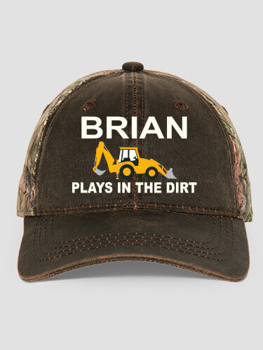 Dirt Shirt - Backhoe Brown/Camo Embroidered 2-Tone Camo Hat