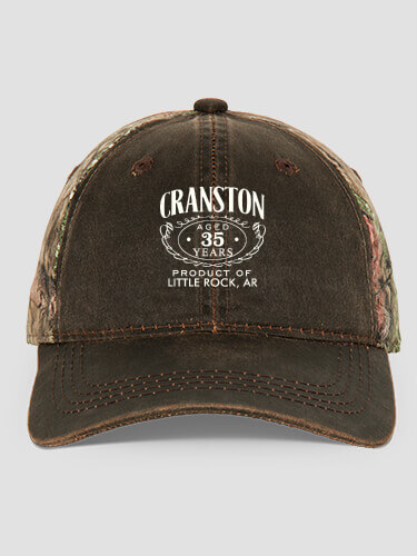 Distilled to Perfection Brown/Camo Embroidered 2-Tone Camo Hat