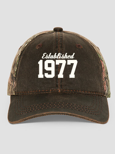 Established Brown/Camo Embroidered 2-Tone Camo Hat