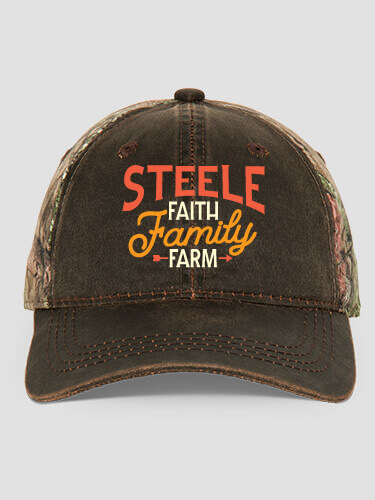 Faith Family Farm Brown/Camo Embroidered 2-Tone Camo Hat