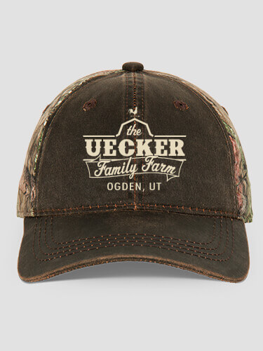 Family Farm Brown/Camo Embroidered 2-Tone Camo Hat