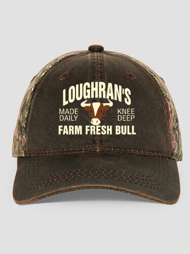 Farm Fresh Bull Brown/Camo Embroidered 2-Tone Camo Hat