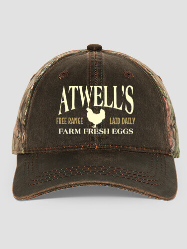 Farm Fresh Eggs Brown/Camo Embroidered 2-Tone Camo Hat