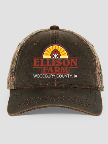 Farm Brown/Camo Embroidered 2-Tone Camo Hat