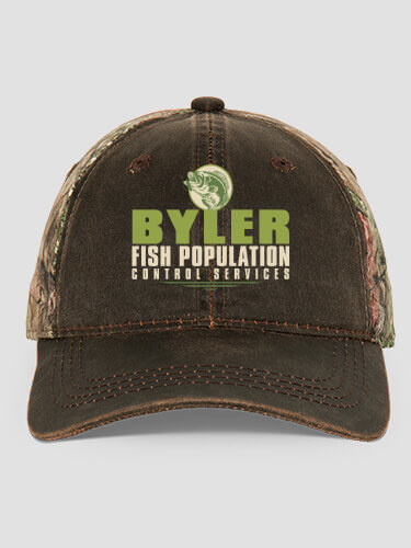Fish Services Brown/Camo Embroidered 2-Tone Camo Hat