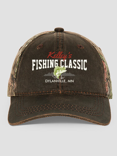 Fishing Classic Brown/Camo Embroidered 2-Tone Camo Hat