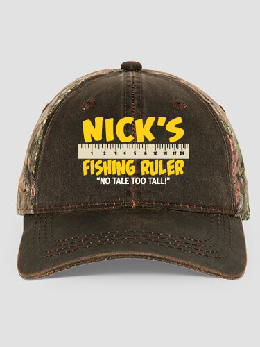 Fishing Ruler Brown/Camo Embroidered 2-Tone Camo Hat