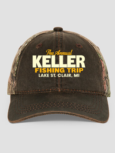 Fishing Trip Brown/Camo Embroidered 2-Tone Camo Hat