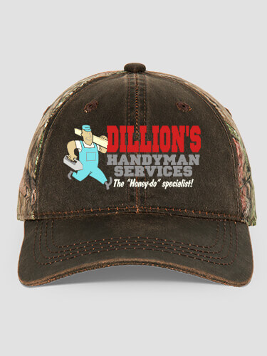 Handyman Brown/Camo Embroidered 2-Tone Camo Hat