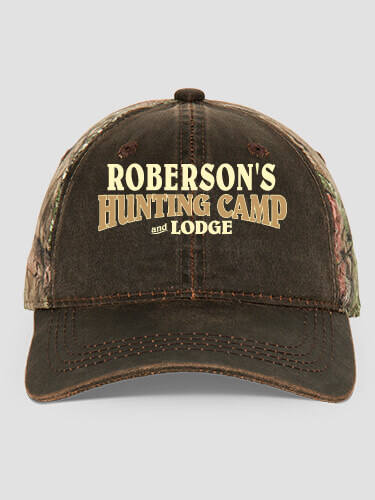 Hunting Camp Brown/Camo Embroidered 2-Tone Camo Hat
