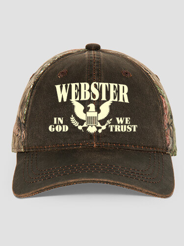 In God We Trust Brown/Camo Embroidered 2-Tone Camo Hat