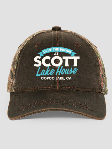 Livin' The Dream Lake House Brown/Camo Embroidered 2-Tone Camo Hat