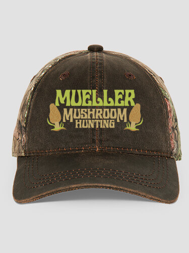 Mushroom Hunting Brown/Camo Embroidered 2-Tone Camo Hat