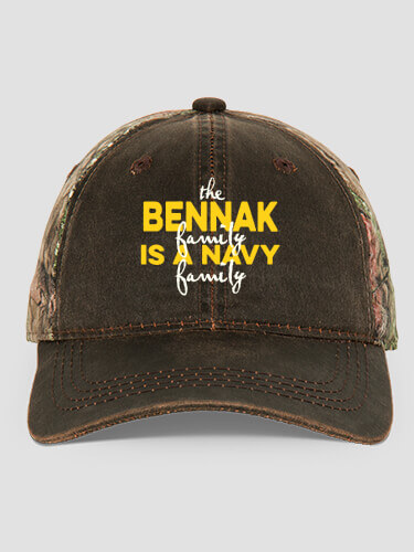 Navy Family Brown/Camo Embroidered 2-Tone Camo Hat