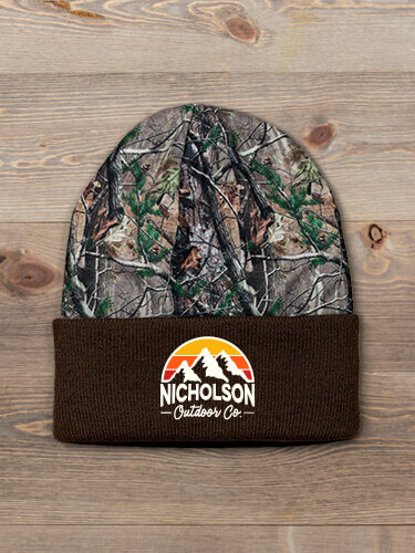 Outdoor Company Brown/Camo Embroidered 2-Tone Camo Cuffed Beanie