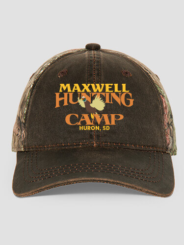Pheasant Hunting Camp Brown/Camo Embroidered 2-Tone Camo Hat
