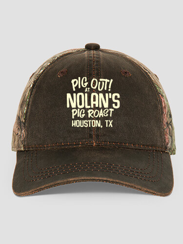 Pig Roast Brown/Camo Embroidered 2-Tone Camo Hat