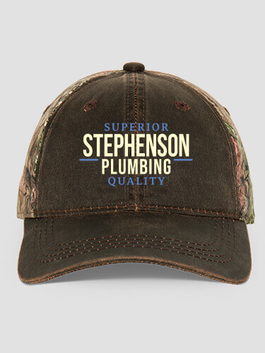 Plumbing Brown/Camo Embroidered 2-Tone Camo Hat