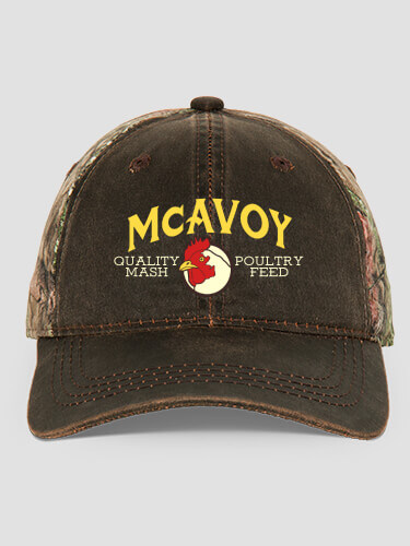 Poultry Feed Brown/Camo Embroidered 2-Tone Camo Hat