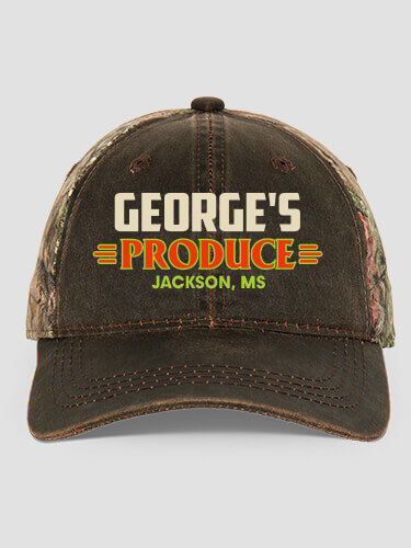 Produce Brown/Camo Embroidered 2-Tone Camo Hat