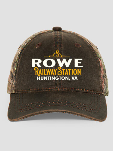 Railway Station Brown/Camo Embroidered 2-Tone Camo Hat