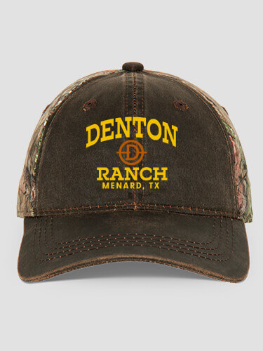 Ranch Monogram Brown/Camo Embroidered 2-Tone Camo Hat
