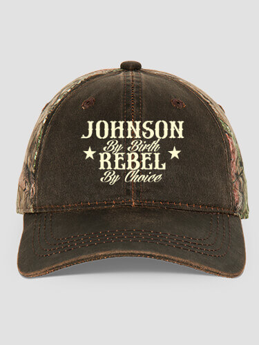Rebel Brown/Camo Embroidered 2-Tone Camo Hat