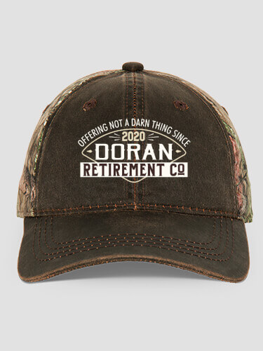 Retirement Company Brown/Camo Embroidered 2-Tone Camo Hat