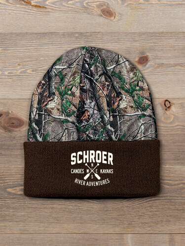 River Adventures Brown/Camo Embroidered 2-Tone Camo Cuffed Beanie