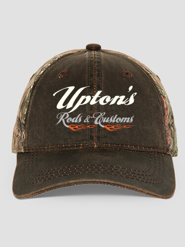 Rods and Customs Brown/Camo Embroidered 2-Tone Camo Hat