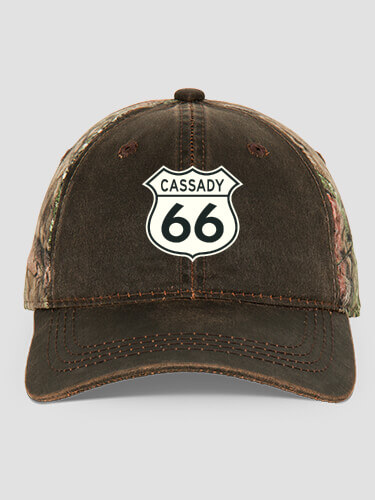 Route 66 Brown/Camo Embroidered 2-Tone Camo Hat
