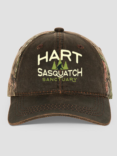 Sasquatch Sanctuary Brown/Camo Embroidered 2-Tone Camo Hat