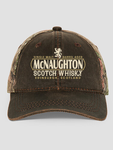 Scotch Whisky Brown/Camo Embroidered 2-Tone Camo Hat