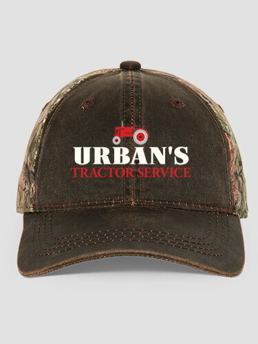 Tractor Service Brown/Camo Embroidered 2-Tone Camo Hat