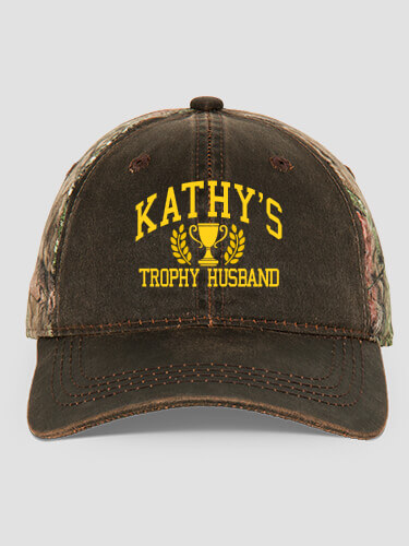 Trophy Husband Brown/Camo Embroidered 2-Tone Camo Hat