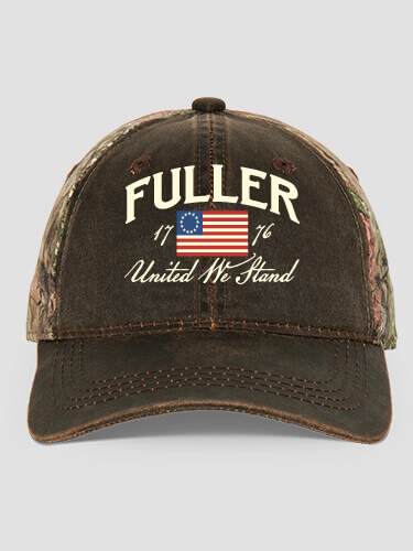 United We Stand Brown/Camo Embroidered 2-Tone Camo Hat