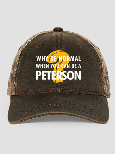 Why Be Normal Brown/Camo Embroidered 2-Tone Camo Hat